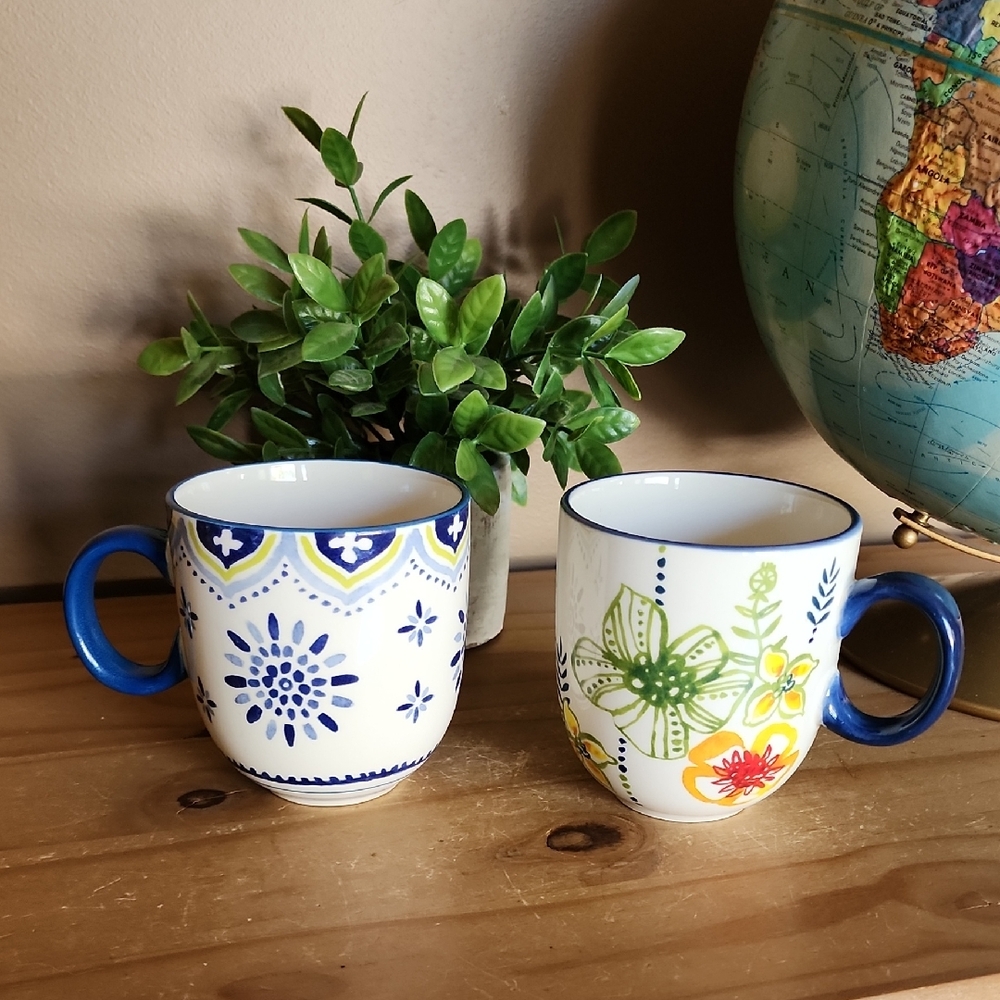 Threshold Floral Multicolor Stoneware Mugs
